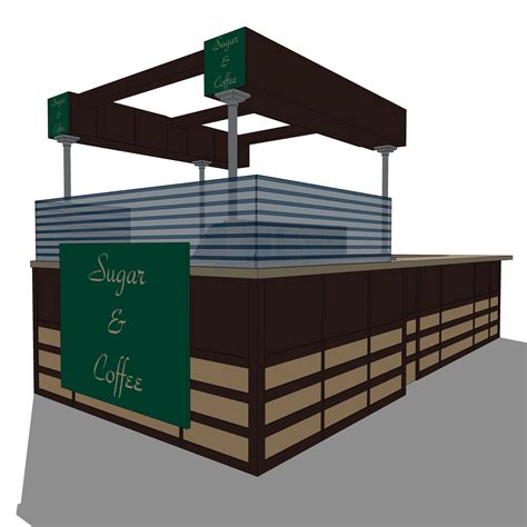Coffee Kiosk 3d Model 17 3ds Dae Dwg Fbx Obj Skp Free3d