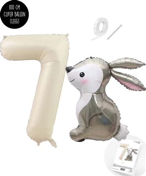 Snoes Stampertje Basis Ballon Set Xxl Cijferballon Creme Nude Lief Konijn Bol