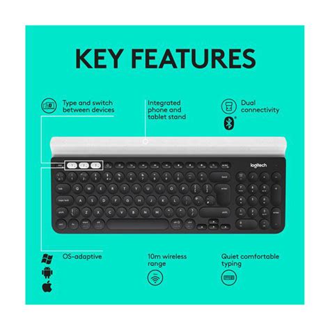 Logitech K780 Multi-Device Wireless Keyboard - Setra