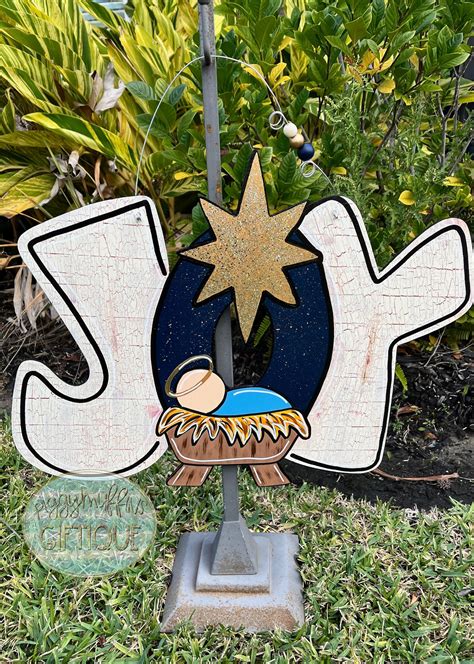 Nativity Door Hanger Baby Jesus Door Hanger Christmas Door Hanger