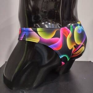 Rainbow Smoke Men S Swim Bikini Brief Half Back Cheeky Thong By Nutshack Etsy