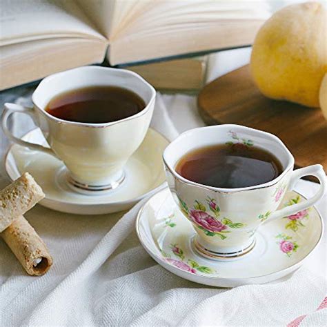 Bt T Floral Tea Cups And Saucers Set Of Yellow Oz With Gold