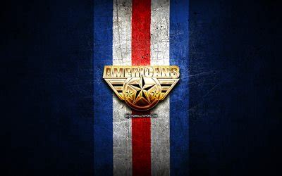 Download wallpapers Tri-City Americans, golden logo, WHL, blue metal ...