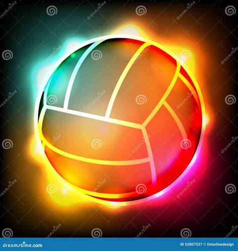 Volleyball Ball With Red Orange Yellow Tone Of The Fire In White ...