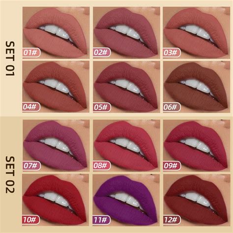 Qibest Liquid Lipstick Set Ultra Matte Velvet Waterproof Long Lasting Lip Gloss Nude Makeup