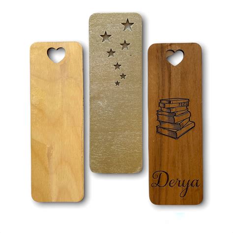 Wooden Engraved Bookmarks Personalized Bookclub T Teacher Etsy