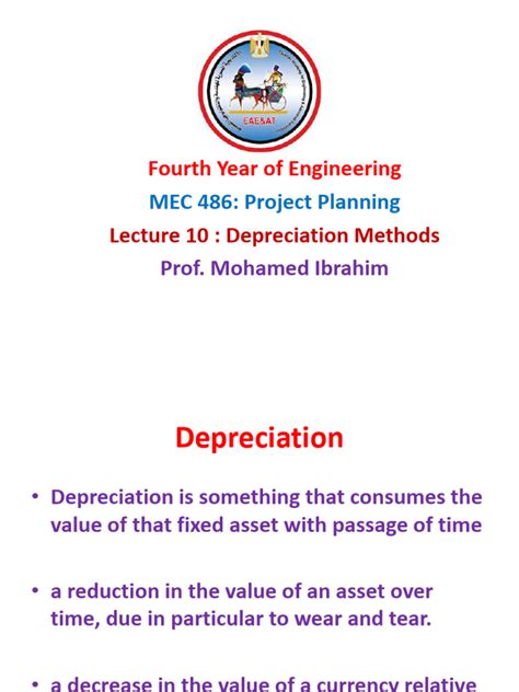 Lecture 10 Depreciation Methods | PDF | Depreciation | Investing