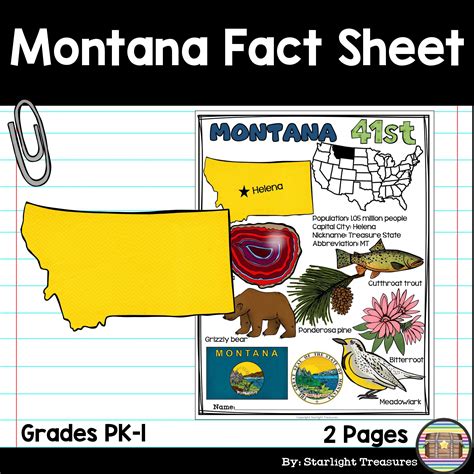 Montana Fact Sheet - A State Study | Montana facts, Fact sheet, Early