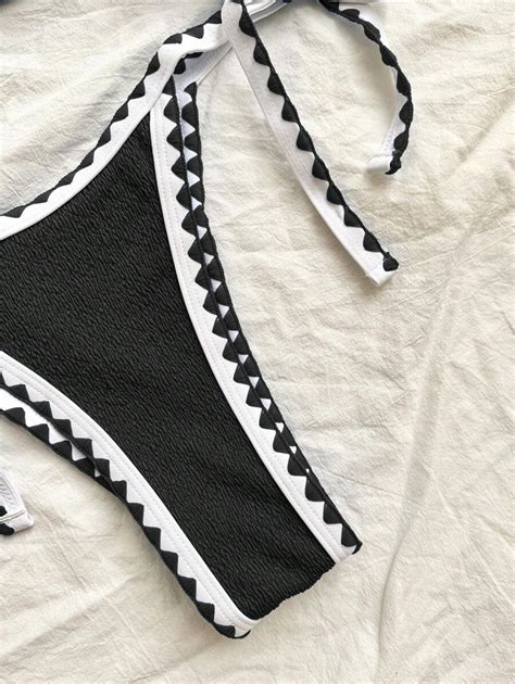 New Halter Neck Strappy Two Piece Bikini Set Fashionable And Sexy Swimsuit For Women