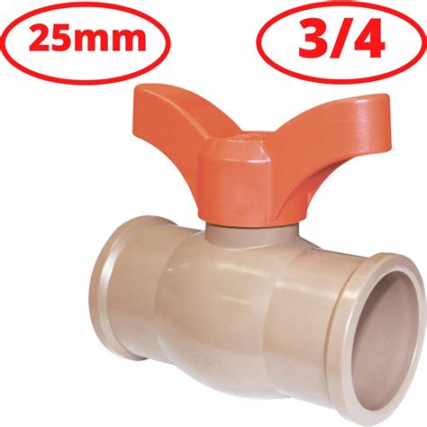 Registro De Esfera Soldável Pvc 25mm 3 4 Marrom Caixa Dagua Shopee Brasil