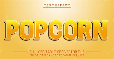 Premium Vector Editable Popcorn Text Style Effect Text Style Concept