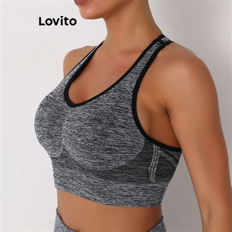 Lovito Women Sporty Plain Backless Sports Bra LNL43041 Shopee Philippines