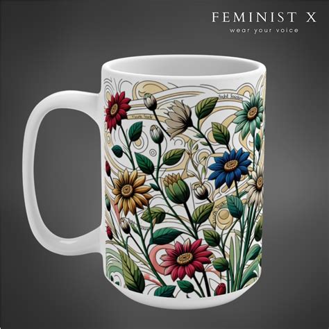 Subtle Fuck Trump Flower Coffee Mug Anti Trump Coffee Cup Anti Fascist Mug Protest Gift