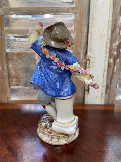 Proantic Ancien Personnage Statuette En Porcelaine Allemande Dans Le