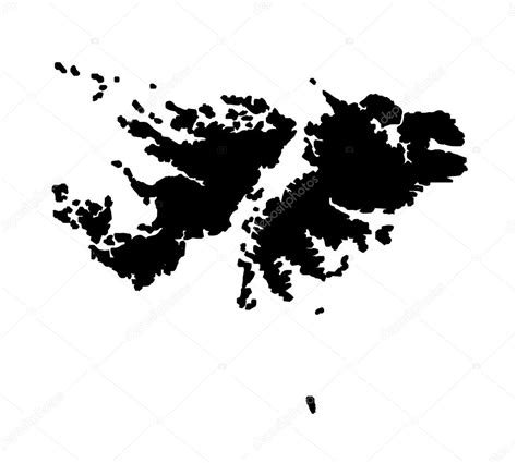 Falkland Islands Silhouette Map Stock Vector Bigalbaloo