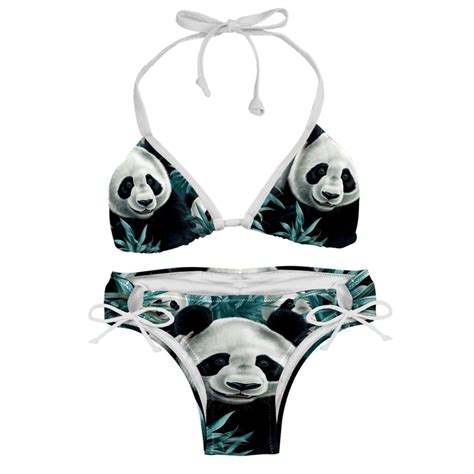 Panda Detachable Sponge Adjustable Strap Bikini Set Two Pack Swimsuits For Women Walmart