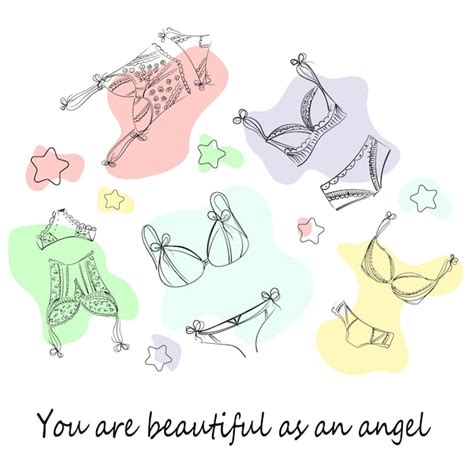 Coleção de lingerie da moda para mulheres Vetor Premium