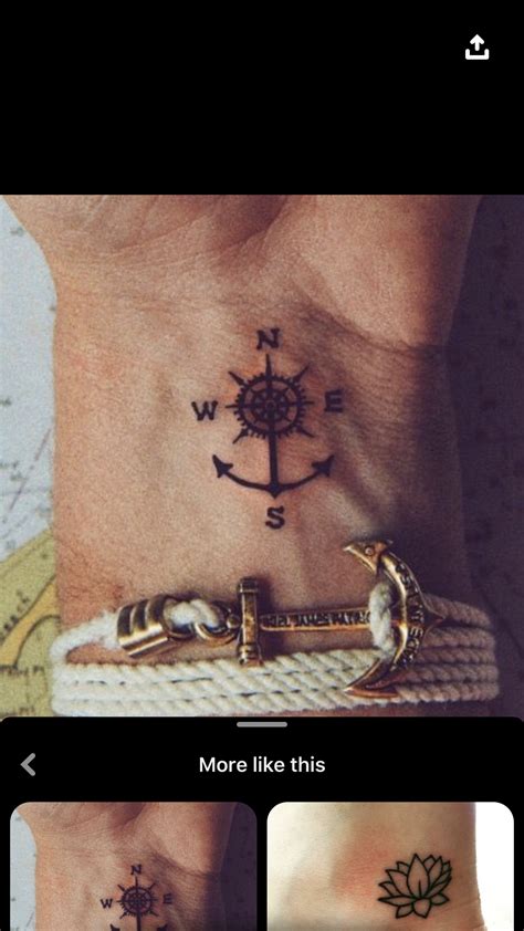 Navy Compass Tattoo for Men
