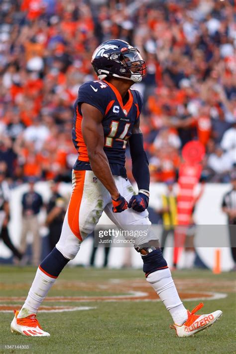 Courtland Sutton Of The Denver Broncos Celebrates A Fourth Quarter