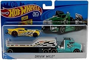 Amazon Hot Wheels City Rig Drivin Wild Semi And Trailer With Nitro Coupe White Truck