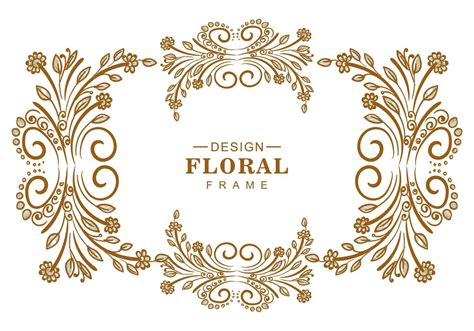 Beautiful Floral Golden Ornamental Decorative Frame Design 1311560