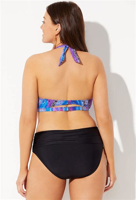Plus Size Diva Dreamworld Halter Bikini With Foldover Brief
