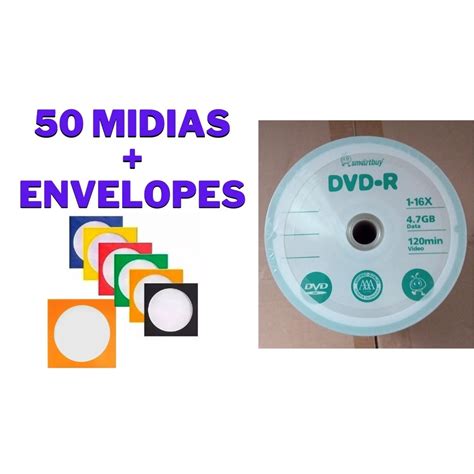 M Dia Dvd R Virgem Smartbuy Envelopes Papel C Visor Shopee Brasil