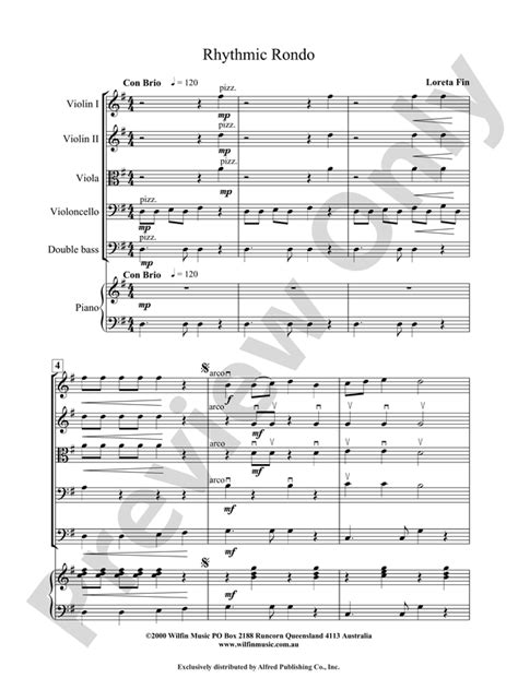 Rhythmic Rondo String Orchestra Conductor Score And Parts Loreta Fin