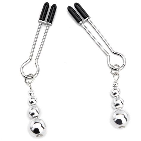 Metal Nipple Clamps Clips Ring Bell Torture Slave Bdsm Breast Bondage Restraint Sex Toy For
