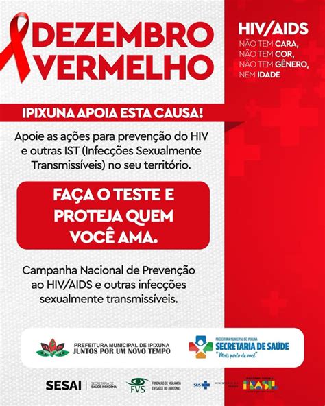 Semsa Ipixuna Inicia Campanha Dezembro Vermelho Contra A Aids