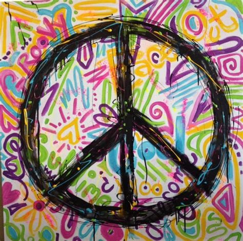 Urban Graffiti Peace Sign Painting for Teen by unsophisticatedart