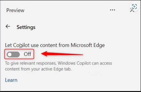 How To Enable Or Disable Copilot Using Content From Microsoft Edge In