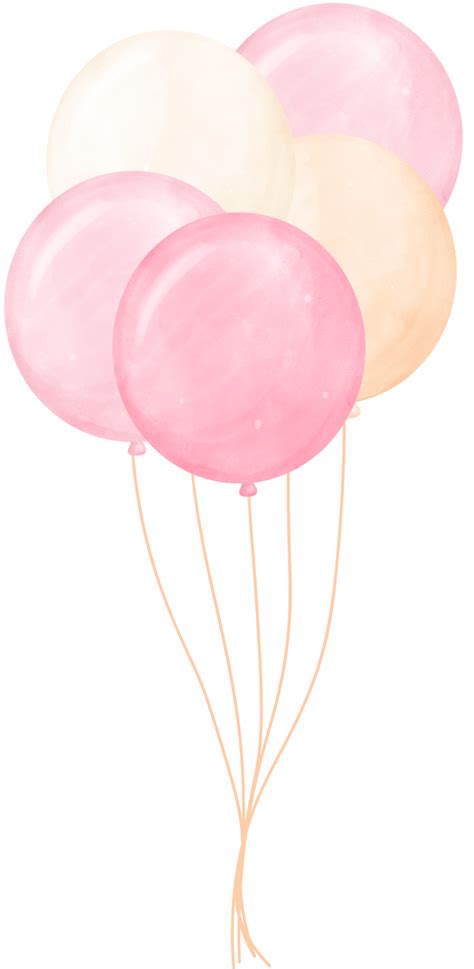 Cute Sweet Pastel Balloons Bunch Watercolour 16693891 Png