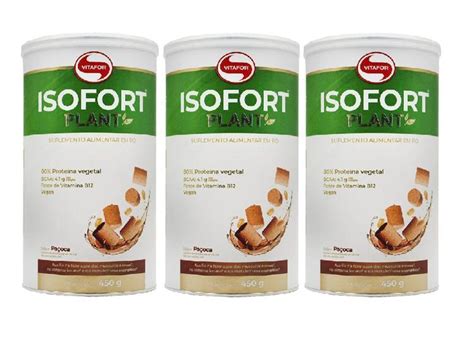 Kit 3x Isofort Plant 450g Vitafor Whey Protein Magazine Luiza