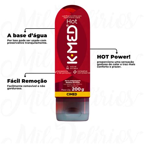 Lubrificante Gel Íntimo a Base de Água para Sexo Anal e Vaginal K med HOT 200g CIMED Shopee Brasil