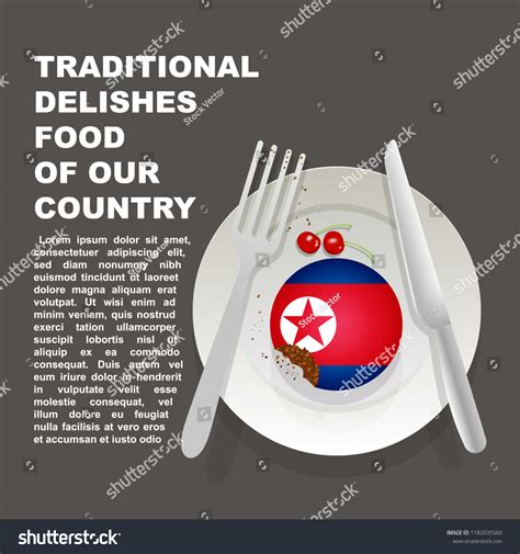 Traditional Delicious Food North Korea Country Stock Vector (Royalty