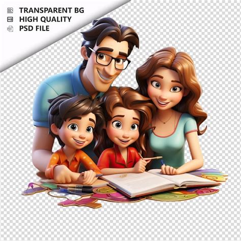 Fam Lia Latina Escrita D Cartoon Estilo Fundo Branco Psd Premium