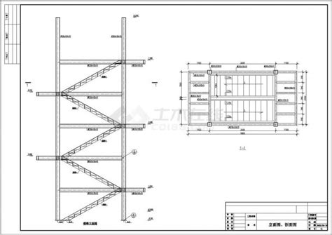 【兰州市】某商业大厦钢结构楼梯设计图纸钢框架结构土木在线
