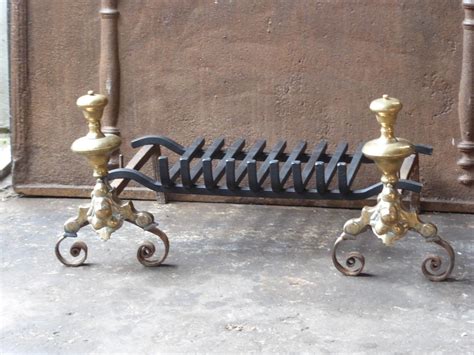 Fireplace Grate for Andirons, Firedogs For Sale at 1stDibs | andiron grate, fireplace grate with ...