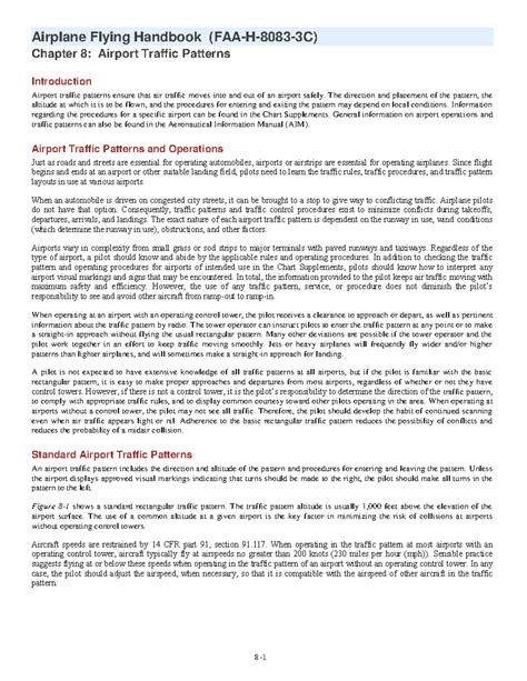 Chapter 8 Airport Traffic Patterns - Airplane Flying Handbook (FAA-H
