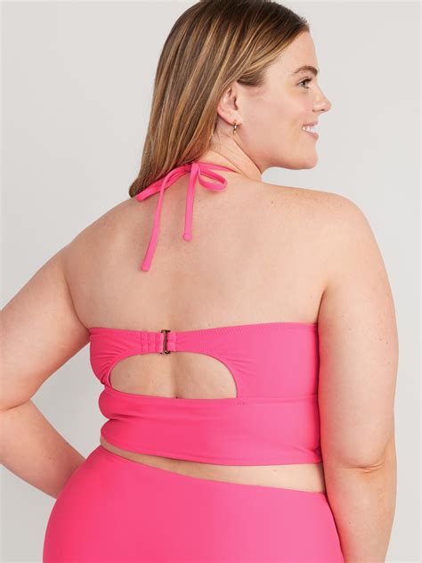 Cropped Cutout Halter Longline Bikini Swim Top Old Navy