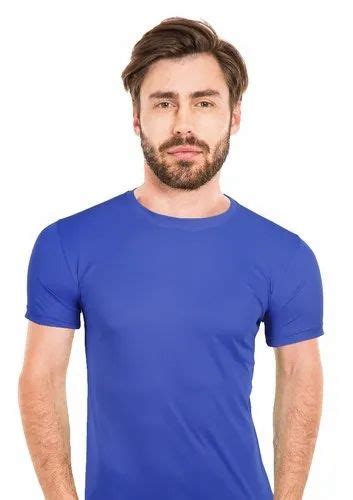 Polyester Men Sports Mesh Round Neck Dry Fit T Shirt Solid At Rs 110