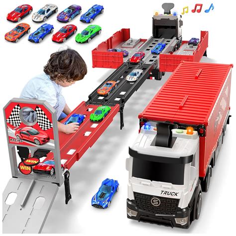 Caminhão Que Vira Pista - Caminhão Transportador que Vira Pista de Corrida Dobrável de 3 Camadas ...