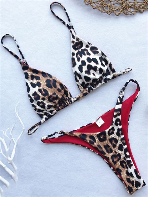 Sexy Leopard Brazilian Bikini Women Swimsuit Female Thong Swimwear Two Pieces Bikini Set