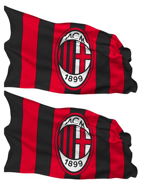 Associazione Calcio Milan Ac Milan Football Club Flag Waves Isolated