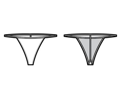 Lowrise Tback Bikini Lingerie With Elastic Waistband No Hip Coverage Vector Vector Short