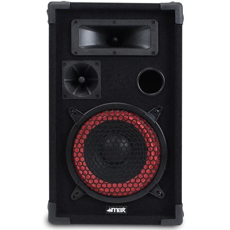 Max Red Passive Dj Speakers Pair Av Amplifier Mixer With Microphone