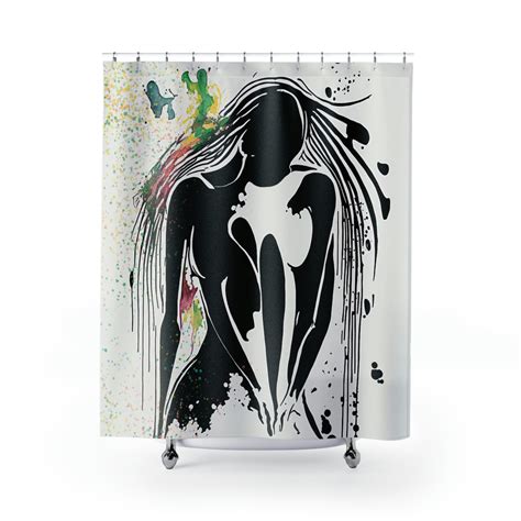 Nude Silhouette Shower Curtain Contemporary Woman Art Bathroom Decor Abstract Bath Curtain For