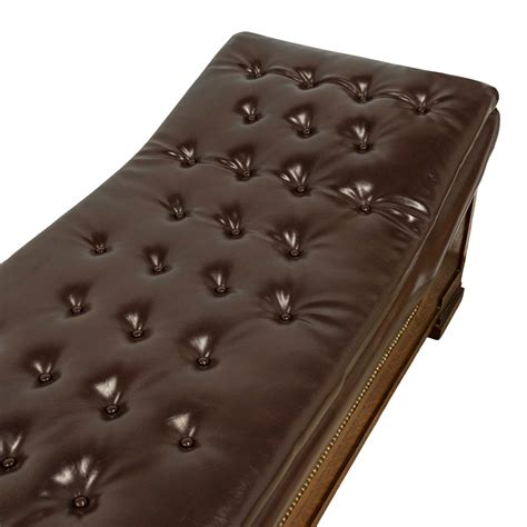 Antique Fainting Couch Reupholstered In Tufted Faux Leather Grandview
