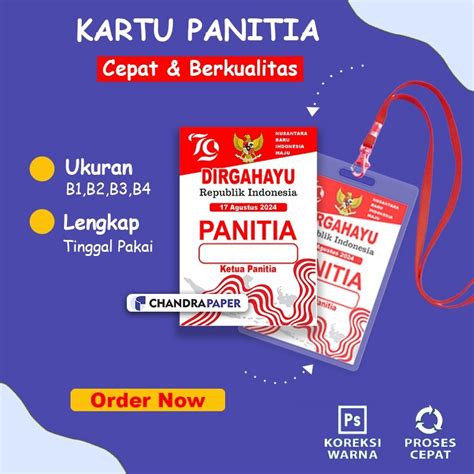 Jual Cetak Name Tag Set Panitia 17 Agustus Custom Print Id Card Kartu